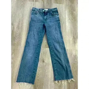 Zara Denim Blue Jeans, Raw Hem, size 2